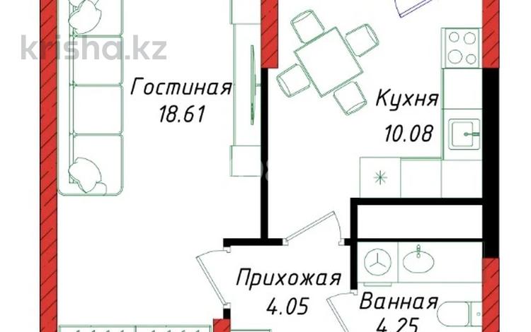 1-комнатная квартира · 39 м² · 6/17 этаж, Е-429 12д за 21.3 млн ₸ в Астане, Нура р-н — фото 11