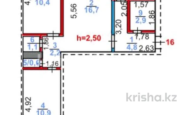 3-бөлмелі пәтер · 56 м² · 4/5 қабат, Фрунзе 3, бағасы: 13.5 млн ₸ в Рудном — фото 2