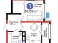1-бөлмелі пәтер · 36.5 м² · 9/12 қабат, мкр Акжайык — проспект Байдибек би, бағасы: 24 млн ₸ в Шымкенте, Абайский р-н — фото 2