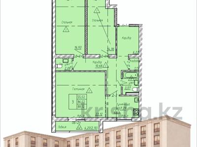 3-комнатная квартира · 88.12 м² · 2/5 этаж, Назарбаева — Шажимбаева за ~ 32.6 млн ₸ в Петропавловске