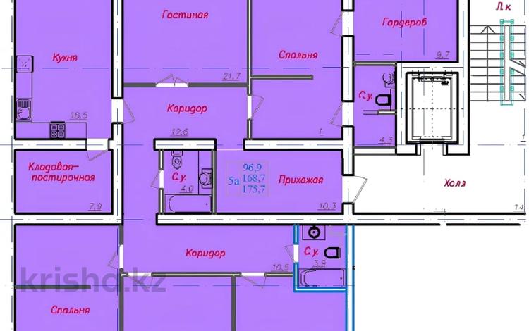 5-комнатная квартира, 180.9 м², 7/10 этаж, Акана серы за 50 млн 〒 в Кокшетау — фото 2