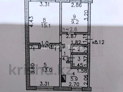3-комнатная квартира, 53 м², 2/2 этаж, Фурманова за 15.5 млн 〒 в Бишкуле