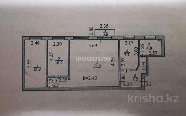 3-комнатная квартира, 77.6 м², 3/5 этаж, Сейфуллина 3 за 22 млн 〒 в Балхаше — фото 2
