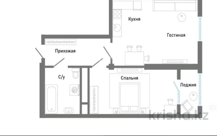 2-бөлмелі пәтер · 56 м² · 15/18 қабат, Абая, бағасы: 31 млн 〒 в Алматы, Бостандыкский р-н — фото 2