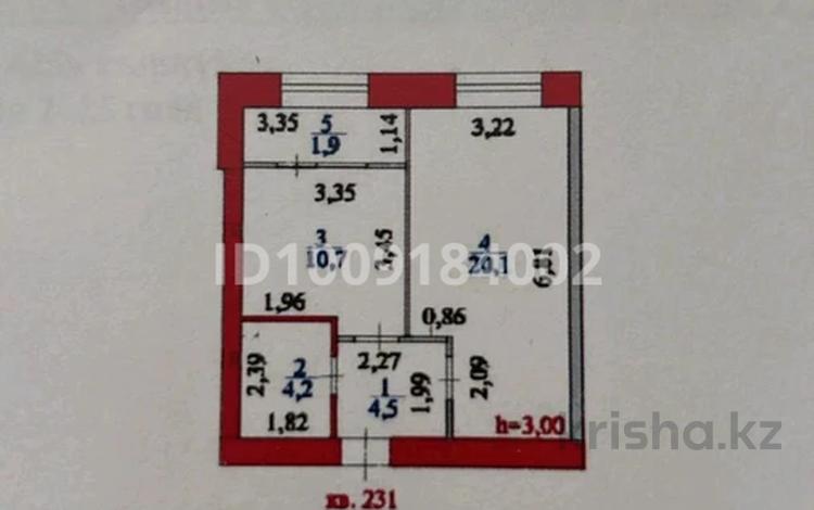 1-комнатная квартира · 41.2 м² · 4 этаж, Тауелсиздик 25/1 за 26.5 млн ₸ в Астане, Алматы р-н — фото 2