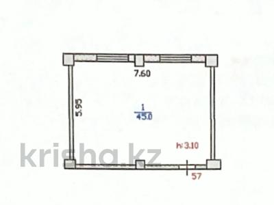 1-комнатная квартира · 45 м² · 5/9 этаж, Ш.Уалиханов д. 2/1 57 за 17.5 млн 〒 в Талдыкоргане, Каратал