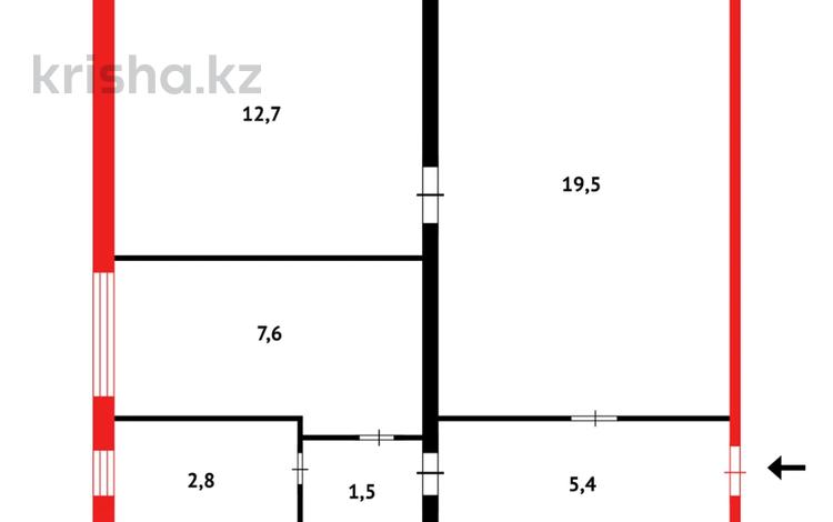 2-комнатная квартира, 48.7 м², 2/2 этаж, мкр Михайловка , Пер. Смелый 40 за 9.8 млн 〒 в Караганде, Казыбек би р-н — фото 2