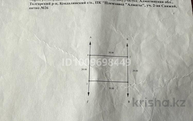 Участок · 6 соток, Племзавод 2 саяжай — 26 за 3 млн 〒 в Алматинской обл., Талгарский р-н — фото 2
