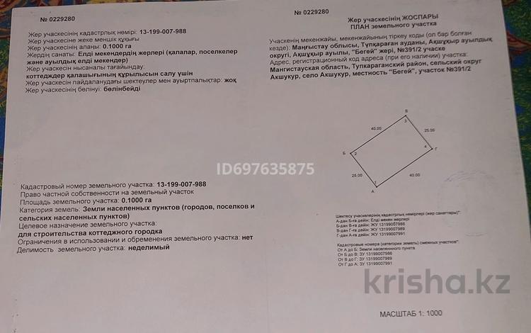 Жер телімі 10 сотық, Акшукур, бағасы: 4.5 млн 〒 — фото 2