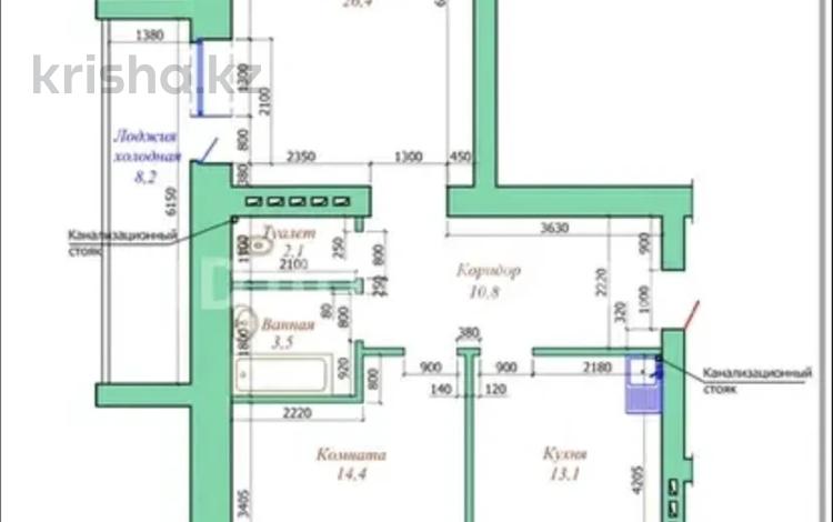 2-бөлмелі пәтер · 83 м² · 5/9 қабат, Алтын орда ш/а. 66, бағасы: 26.8 млн ₸ в Актобе, мкр. Алтын орда — фото 2