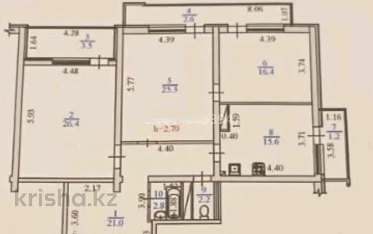 3-бөлмелі пәтер · 117.5 м² · 11/17 қабат, Жандосова, бағасы: 65 млн ₸ в Алматы, Ауэзовский р-н — фото 14