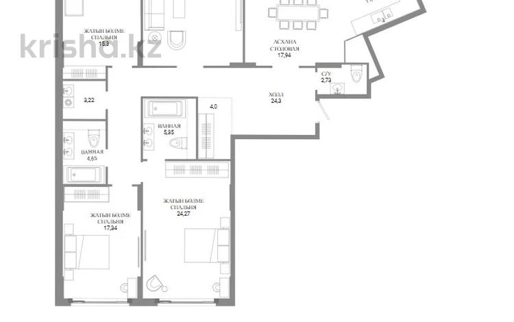 4-комнатная квартира · 161 м² · 2/8 этаж, А 32 2Б — проспект Тауелсыздык и ул. Калдаякова за ~ 156.3 млн ₸ в Астане, Сарайшык р-н — фото 2