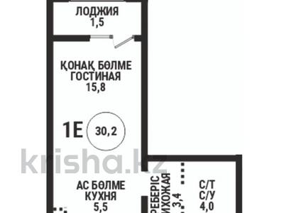 1-бөлмелі пәтер · 30 м² · 5/12 қабат, Райымбека, бағасы: 27 млн ₸ в Алматы, Алмалинский р-н