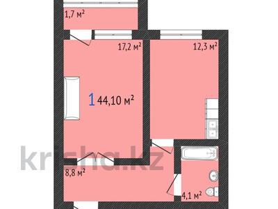 1-комнатная квартира, 44.1 м², 1/5 этаж, береке 161 за ~ 12.1 млн 〒 в Костанае