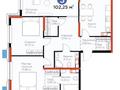 3-бөлмелі пәтер · 102.25 м² · 7/12 қабат, Тараз ш/а 22В, бағасы: 62 млн ₸ в Шымкенте, Аль-Фарабийский р-н