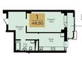1-комнатная квартира · 48.5 м² · 13/17 этаж, Чингиз Айтматов 63 за 14.5 млн 〒 в Астане, Нура р-н