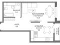 1-бөлмелі пәтер · 41.1 м² · 16/16 қабат, Мангилик Ел 74, бағасы: ~ 22.1 млн ₸ в Астане