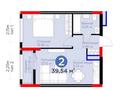 2-комнатная квартира · 39.54 м² · 6/9 этаж, Е 354 5 за 26 млн ₸ в Астане, Есильский р-н — фото 2