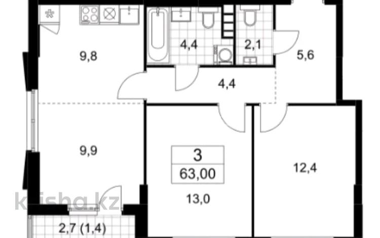 3-комнатная квартира, 63 м², 3/12 этаж, Прокшино 11 — Метро Прокшино за 90 млн 〒 в Москва — фото 5