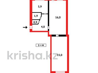 2-комнатная квартира, 46.6 м², 5/5 этаж, 6й микрорайон, 6й микрорайон за 11.5 млн 〒 в Караганде, Казыбек би р-н