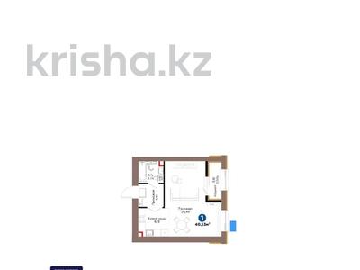 1-комнатная квартира · 40.53 м² · 9/9 этаж, Хусейн бен Талал за 25 млн ₸ в Астане, Нура р-н