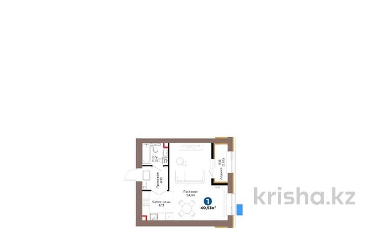 1-комнатная квартира · 40.53 м² · 9/9 этаж, Хусейн бен Талал за 25 млн ₸ в Астане, Нура р-н — фото 2