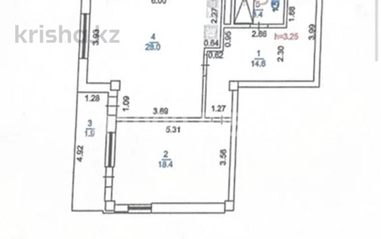 2-бөлмелі пәтер · 67 м² · 2/3 қабат, мкр Курамыс 78, бағасы: 55.5 млн ₸ в Алматы, Наурызбайский р-н — фото 2