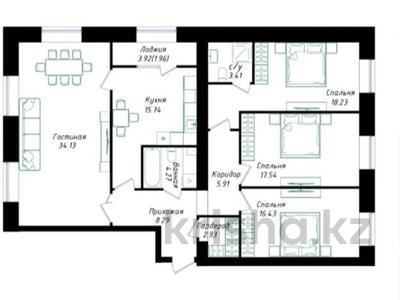 4-комнатная квартира · 129 м² · 6/12 этаж, Просп. Улы Дала 38/3 за 76 млн ₸ в Астане, Нура р-н