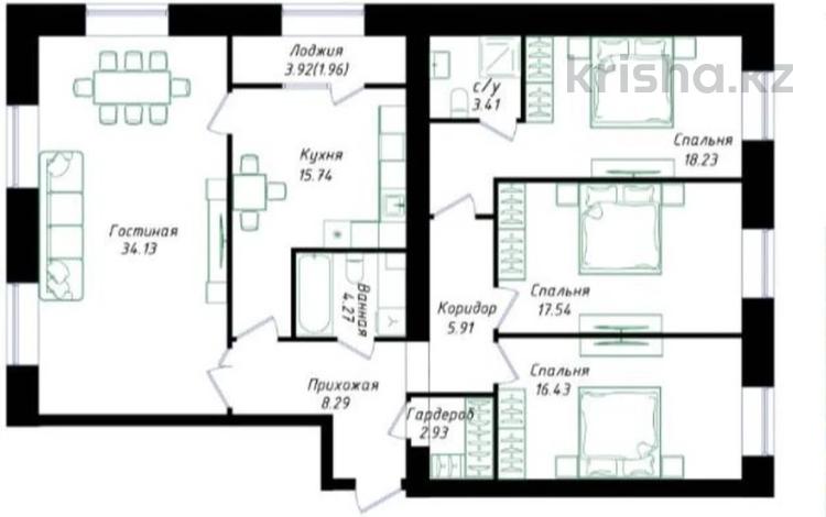 4-комнатная квартира · 129 м² · 6/12 этаж, Просп. Улы Дала 38/3 за 76 млн ₸ в Астане, Нура р-н — фото 2