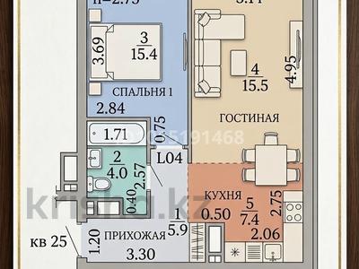 1-комнатная квартира · 48.2 м² · 3/6 этаж, Халиуллина 196/17 — Талгарского тракта за 29 млн ₸ в Алматы, Медеуский р-н