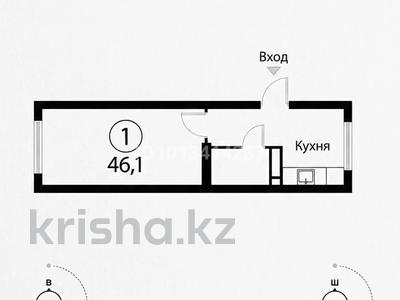 1-бөлмелі пәтер · 46.1 м² · 5 қабат, мкр Шугыла, Шұғыла ш/а. 345, бағасы: 27 млн ₸ в Алматы, Наурызбайский р-н