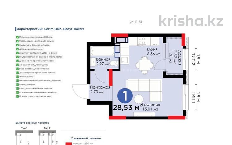 1-комнатная квартира, 29 м², 8/20 этаж, Роза Багланова за 13.5 млн 〒 в Астане, Есильский р-н — фото 20