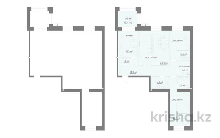 3-бөлмелі пәтер · 103.3 м², мкр Михайловка , Крылова 15, бағасы: ~ 50 млн ₸ в Караганде, Казыбек би р-н — фото 2