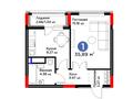 1-комнатная квартира · 35.89 м², ул. Е 117, 55 за ~ 23.8 млн ₸ в Астане, Есильский р-н — фото 3