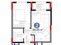 2-бөлмелі пәтер · 38.35 м² · 5/9 қабат, Туран 1/1 — Бухар Жырау, бағасы: 19.8 млн 〒 в Астане, Нура р-н