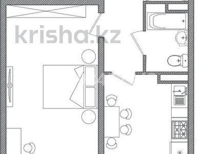 1-комнатная квартира · 48 м² · 1/9 этаж, мкр Жас Канат, ​24-я улица 1/1а — Хмельницкого и Майлина за 21.5 млн 〒 в Алматы, Турксибский р-н