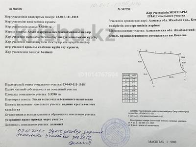 Жер телімі · 3.5 га, Шиен ауылы — Узынагаш между жамбыл вдоль дороги !, бағасы: 9.5 млн ₸ в п. Шиен