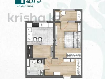 1-комнатная квартира · 41.2 м² · 1/4 этаж, 37ул 116 — Вдоль БАКАД за 15.7 млн ₸ в 
