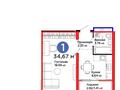 1-комнатная квартира · 34.67 м² · 10 этаж, Улы Дала 12 за ~ 23 млн ₸ в Астане, Нура р-н — фото 7