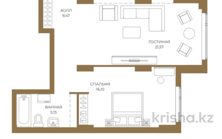2-комнатная квартира · 68.82 м² · 8/18 этаж, Достык 8/5 — Без комиссии|Рассрочка и ипотека за ~ 50.7 млн ₸ в Астане — фото 2