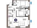 3-бөлмелі пәтер · 68 м² · 4/9 қабат, Е 101 5, бағасы: 42.5 млн 〒 в Астане, Нура р-н