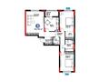 3-бөлмелі пәтер · 99.78 м² · 8/9 қабат, Турар Рыскулов 16/4, бағасы: 66.3 млн ₸ в Астане, Есильский р-н