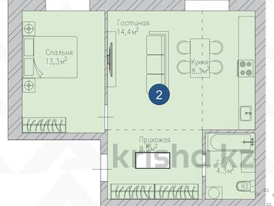 2-комнатная квартира, 48.5 м², 3/9 этаж, Байтурсынова 20/2 за ~ 17 млн 〒 в Астане