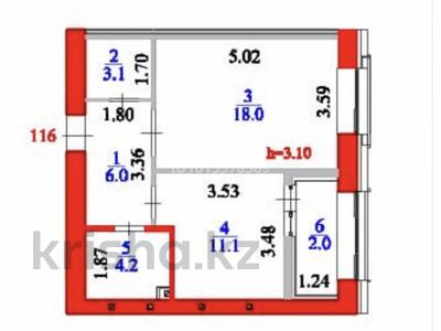 1-бөлмелі пәтер · 44.4 м² · 9/9 қабат, Улы Дала 36 — Туран, бағасы: 27.5 млн ₸ в Астане, Нура р-н