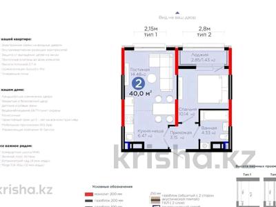 2-бөлмелі пәтер · 40 м² · 17/17 қабат, Е 908 23 — ВИДОВАЯ на ELLINGTON MALL, сдача Август 2026 г. БЕЗ опозданий, бағасы: ~ 25.8 млн ₸ в Астане, Нура р-н