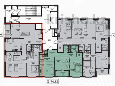 4-бөлмелі пәтер, 122.1 м², 9/12 қабат, Улы Дала 29/1 — Туран, бағасы: 70 млн 〒 в Астане, Есильский р-н