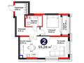 2-бөлмелі пәтер · 55.28 м² · 2/17 қабат, Е 908 23, бағасы: ~ 33.1 млн ₸ в Астане, Нура р-н — фото 3