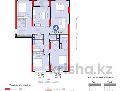 4-бөлмелі пәтер · 136 м² · 7/21 қабат, Бухар жырау 20, бағасы: 139 млн ₸ в Астане, Нура р-н