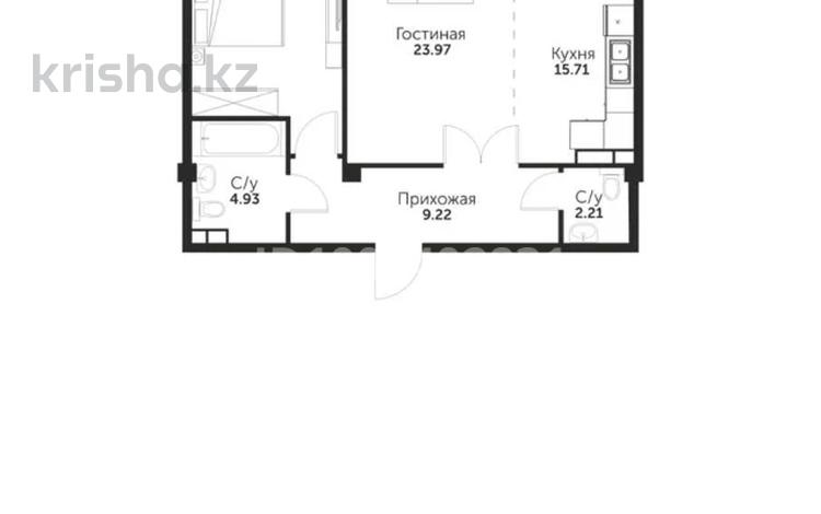2-бөлмелі пәтер · 74.8 м² · 2/3 қабат, Ул.Талапты — 8 /верхний блок/, бағасы: 59 млн ₸ в Алматы, Бостандыкский р-н — фото 2