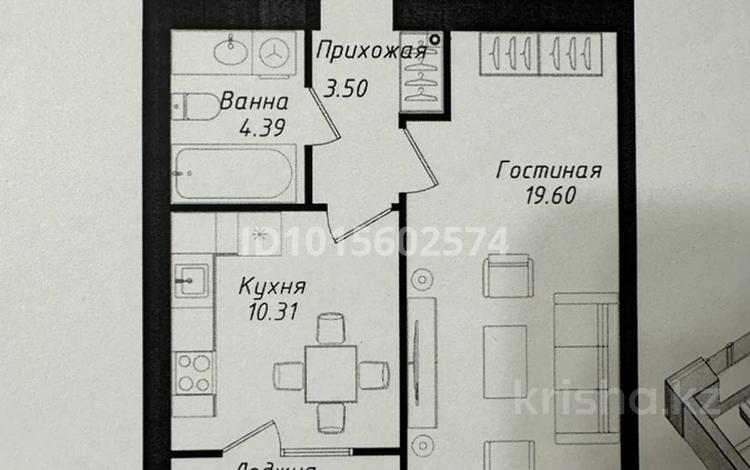1-бөлмелі пәтер · 40 м² · 6/9 қабат, Шамши Калдаяков 53, бағасы: 24.5 млн ₸ в Астане, Сарайшык р-н — фото 2